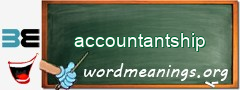 WordMeaning blackboard for accountantship